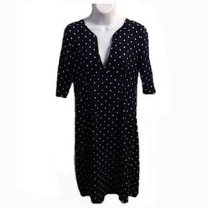 👛 Miaopu Midi Navy Polkadot Dress, XL